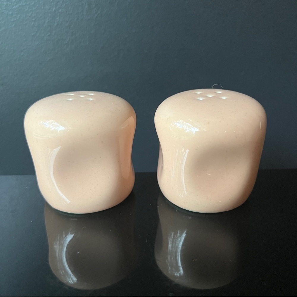 Russell  Wright Steubenville Salt and Pepper Shakers Coral Pink Russel Wright